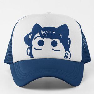 NEW Komi Can’t Communicate Cat Chibi Peeker Foam Trucker Mesh Snapback Hat 2TONE